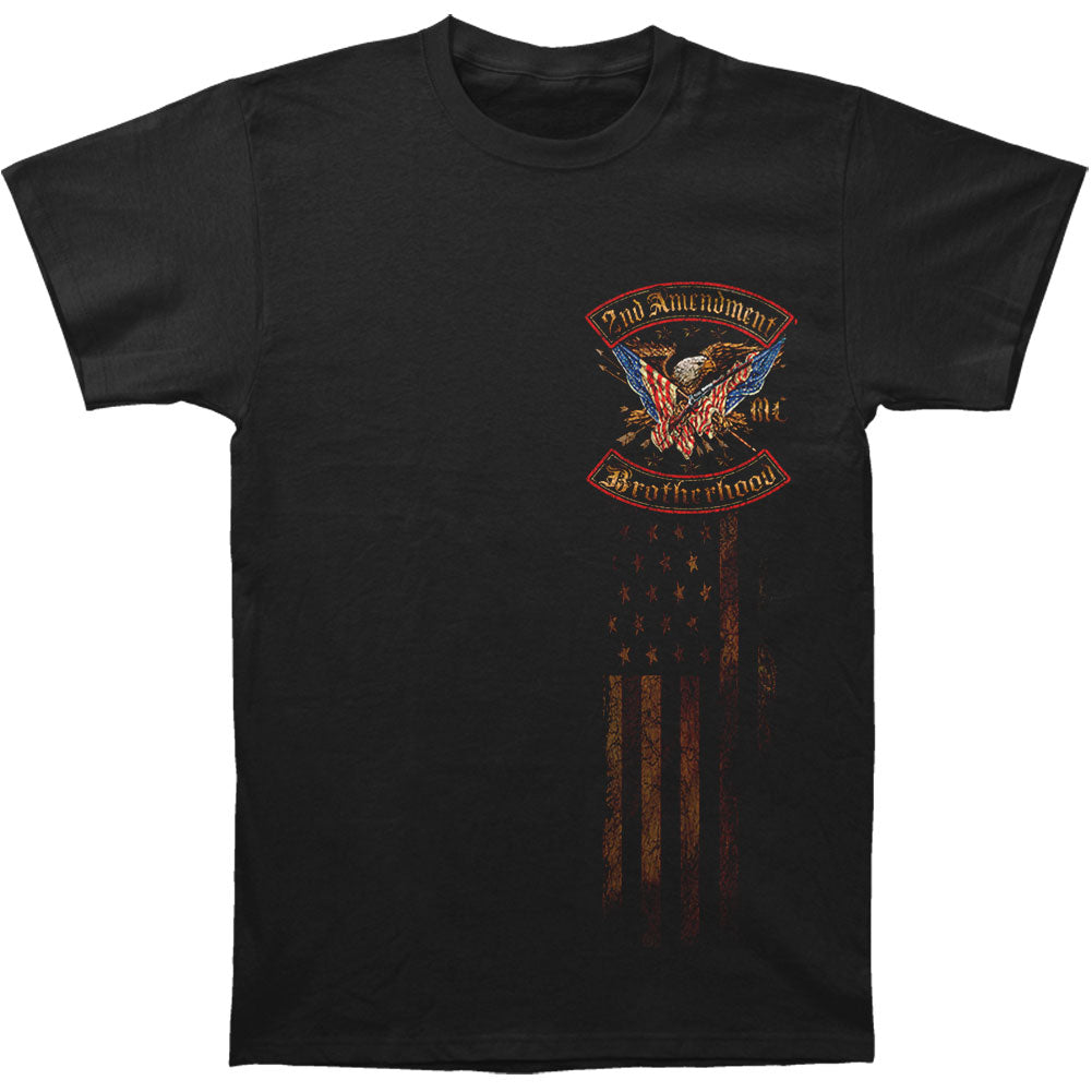 2Nd Amendment Double Flagd Distressed Gold Foil T-shirt