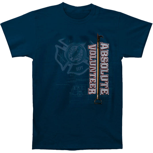 Absolute Volunteer Firefighter Blue Print T-shirt