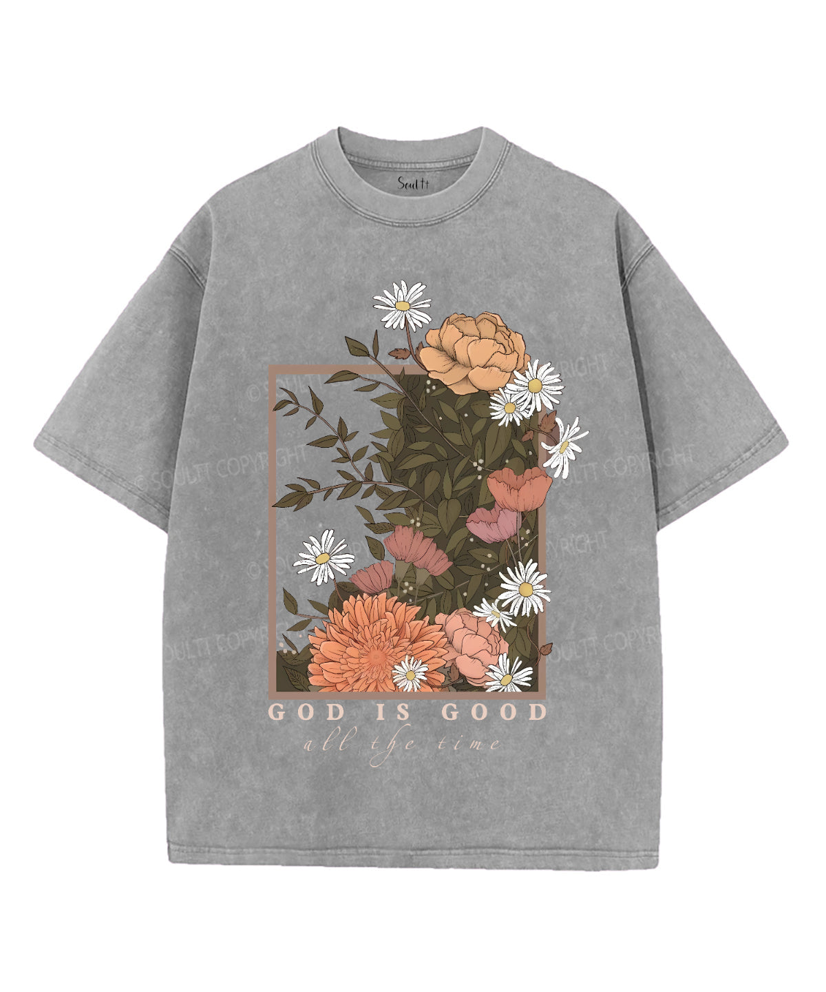 God Is Good Unisex Washed Christian T-shirt Style001