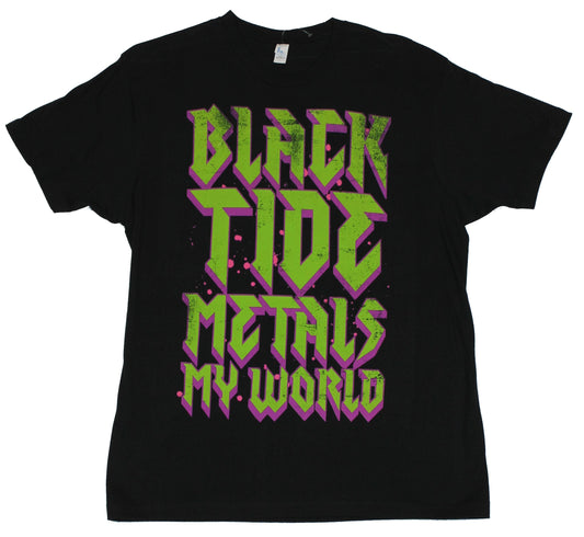 Black Tide Mens T-Shirt  - Black Tide Metals My World Drastic Logo on Black