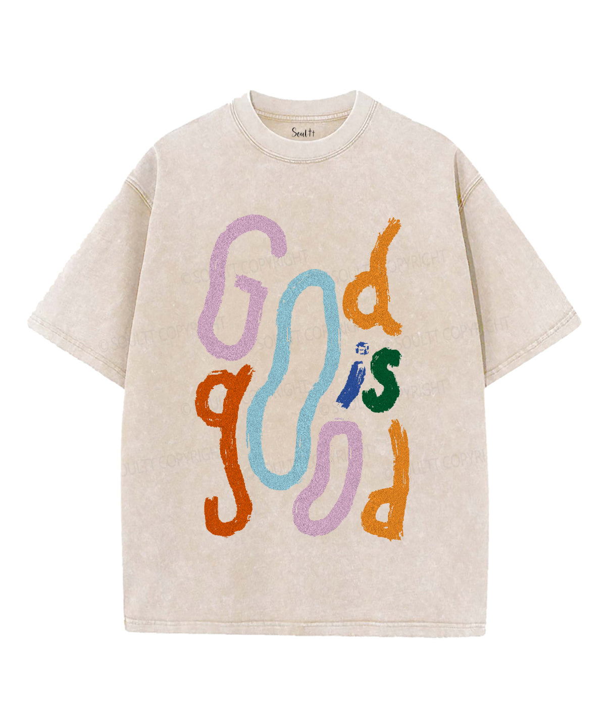 God Is Good Unisex Washed Christian T-shirt