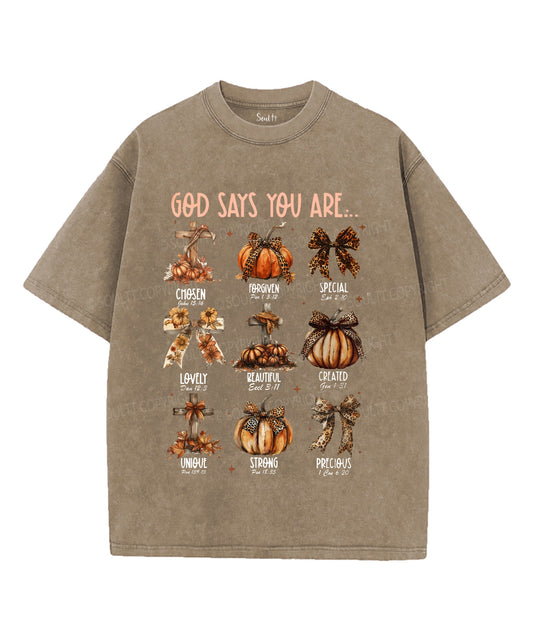 God Says You Are Unisex Washed Christian T-shirt Style002