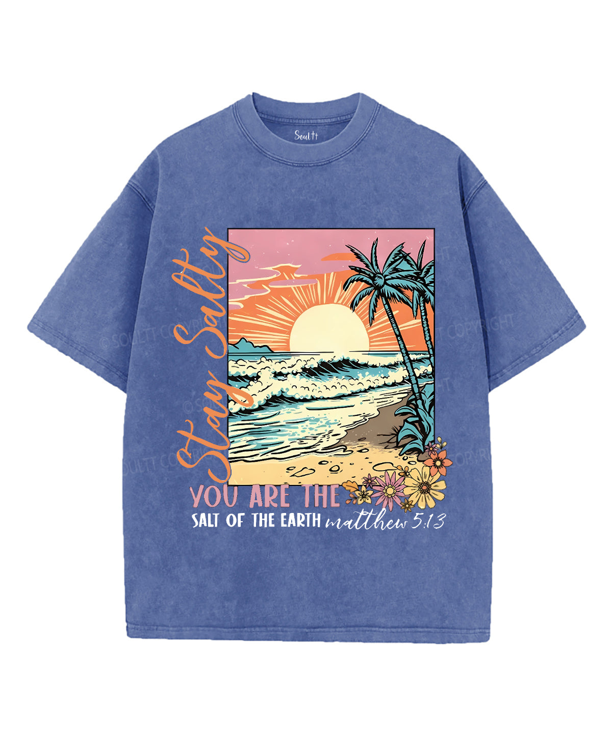 Stay Salty Unisex Washed Christian T-shirt Style013