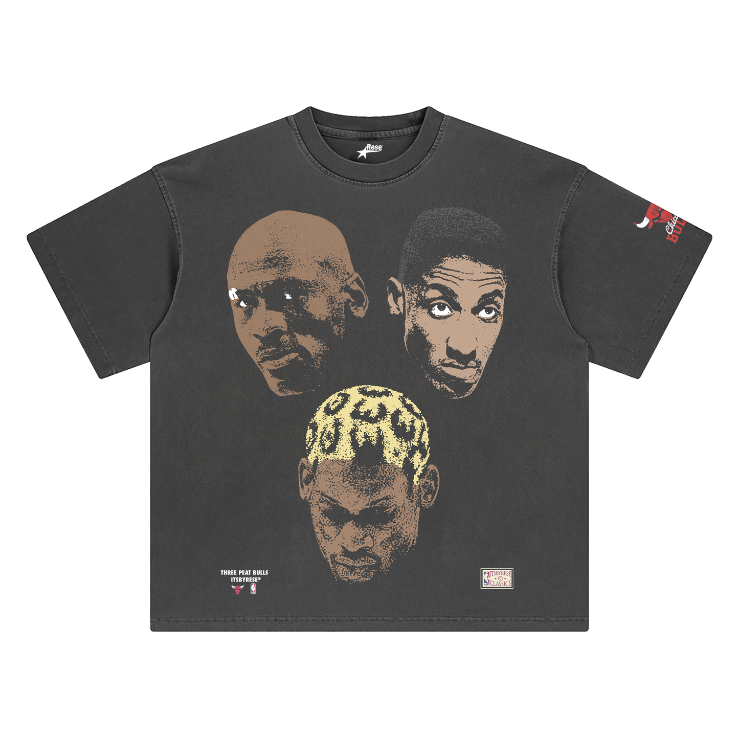 3 Peat Bulls Tee