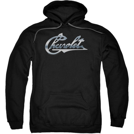 Chrome Vintage Chevy Bowtie Adult 25% Poly Hooded Sweatshirt