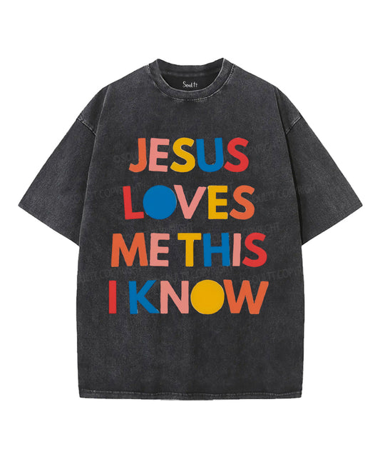 Jesus Loves Me Unisex Washed Christian T-shirt