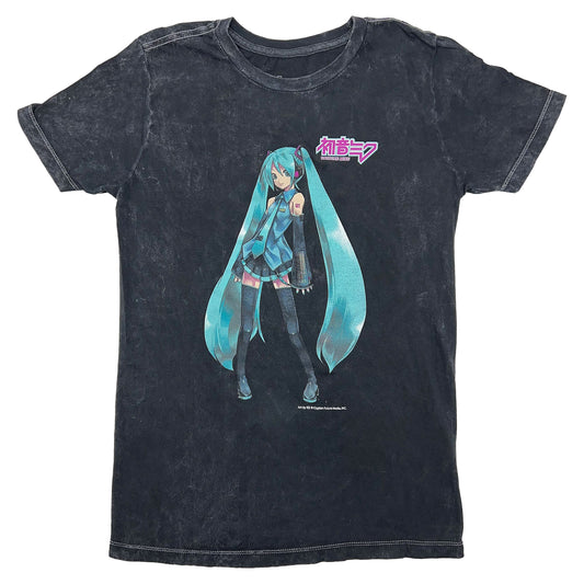 Black Mineral Wash Body Tee With Large Front Print Tie Dye T-shirt