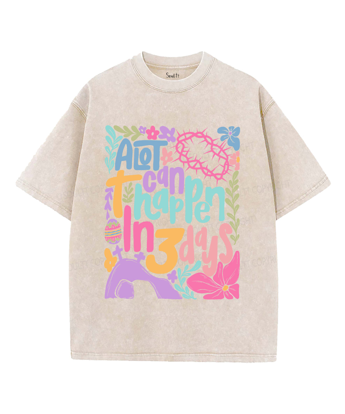 A Lot Can Happen In 3 Day Unisex Washed Christian T-shirt