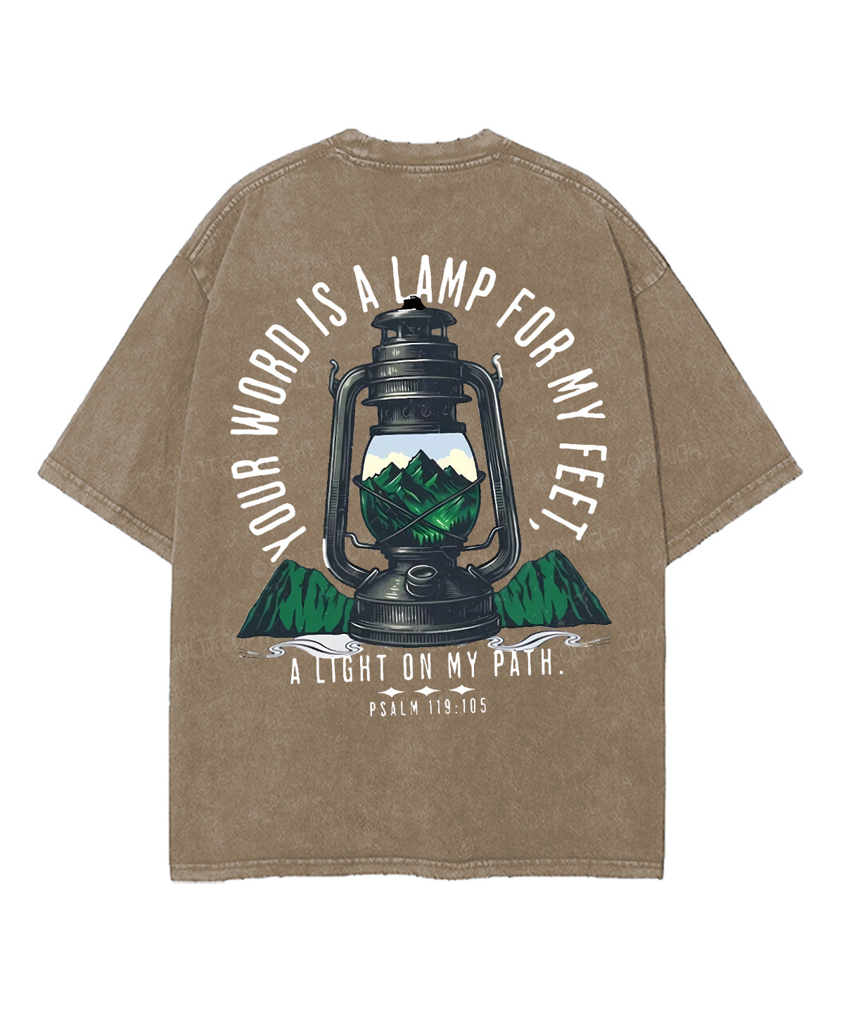 A Light On My Path Double Sided Unisex Washed Christian T-shirt