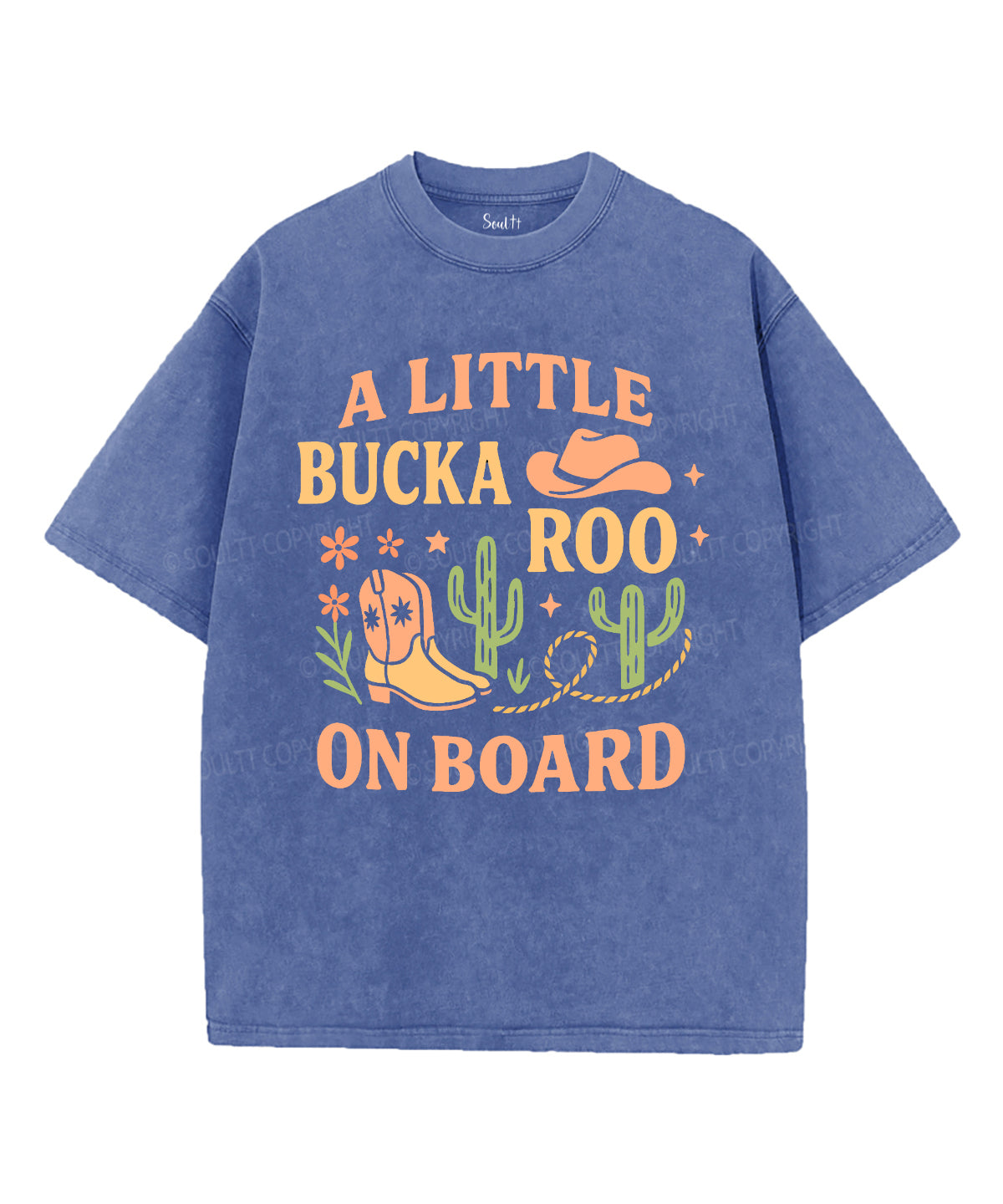 A Little Bucka Roo On Board Unisex Washed Christian T-shirt