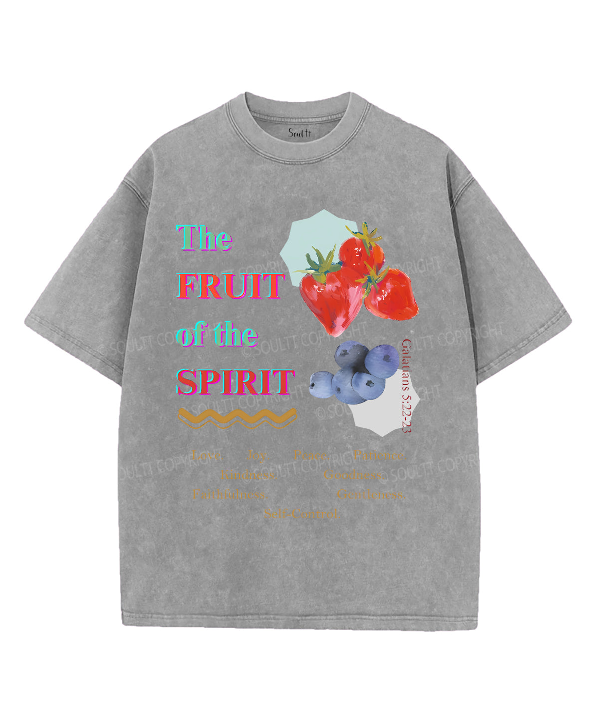 The Fruit Of The Spirit Unisex Washed Christian T-shirt Style002