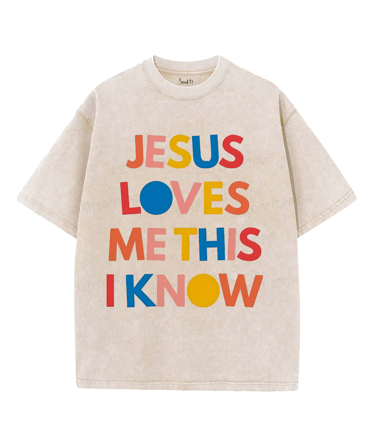Jesus Loves Me Unisex Washed Christian T-shirt