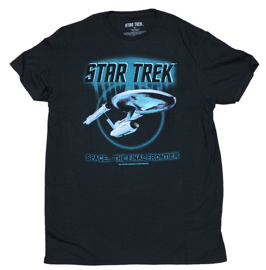 Star Trek Mens T-Shirt - Space the Final Frontier Enterprise Blue Area