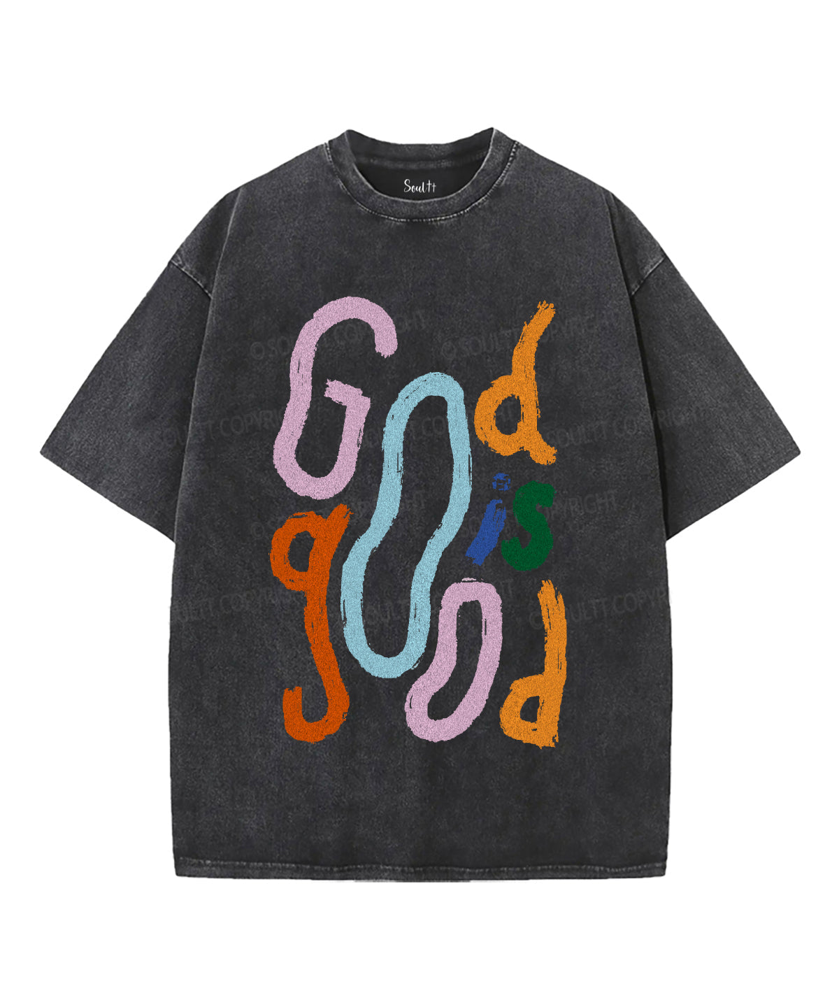 God Is Good Unisex Washed Christian T-shirt