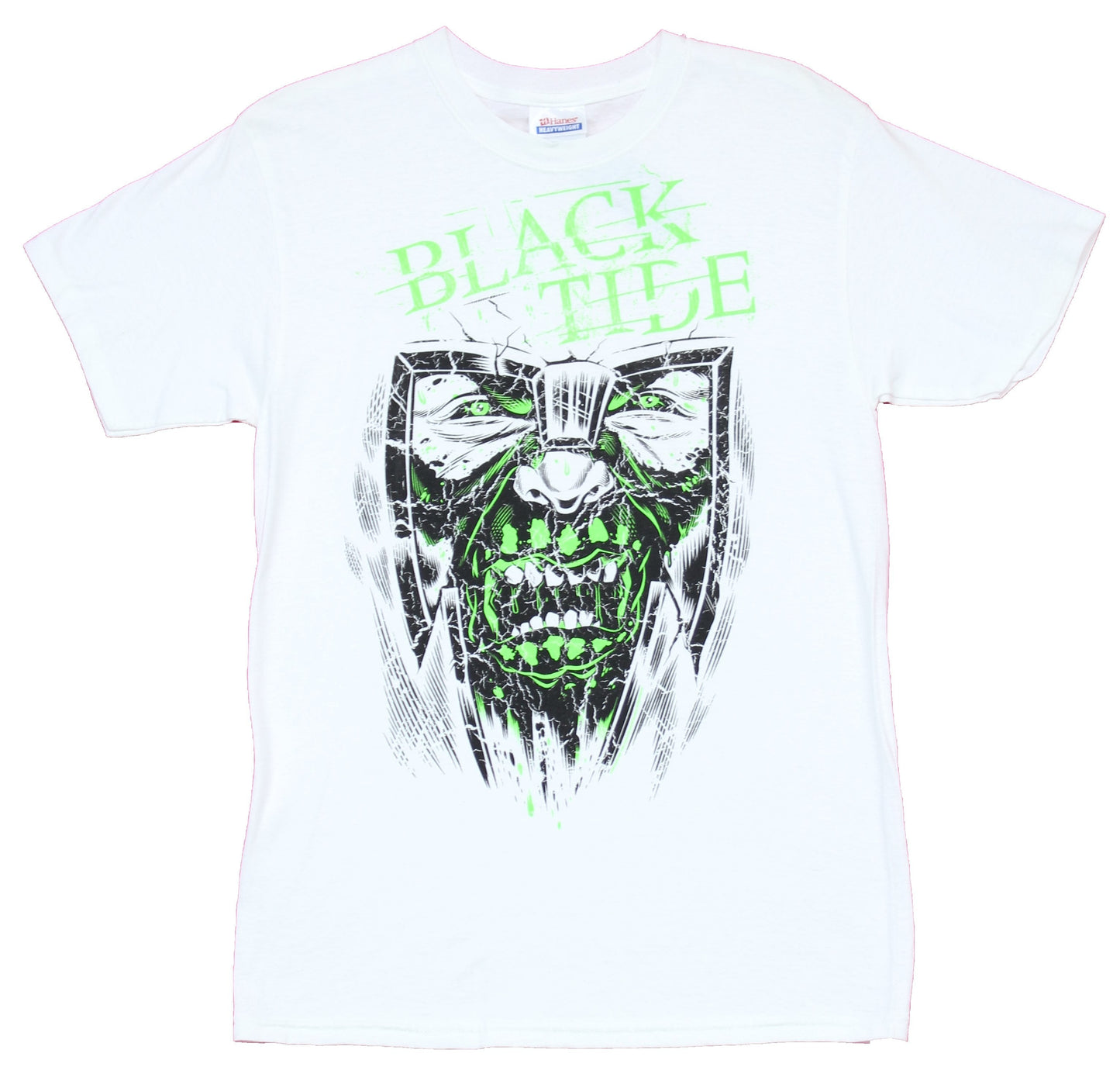 Black Tide Mens T-Shirt - Screaming Mask Face Busting Through