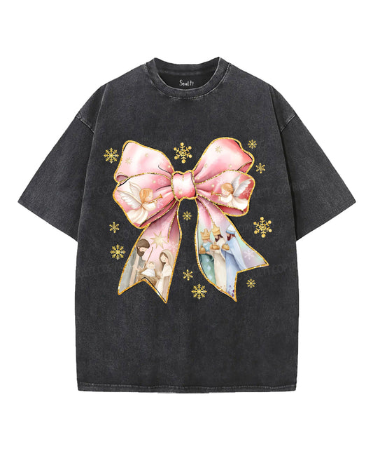 A Child Is Born Washed Christian T-shirt