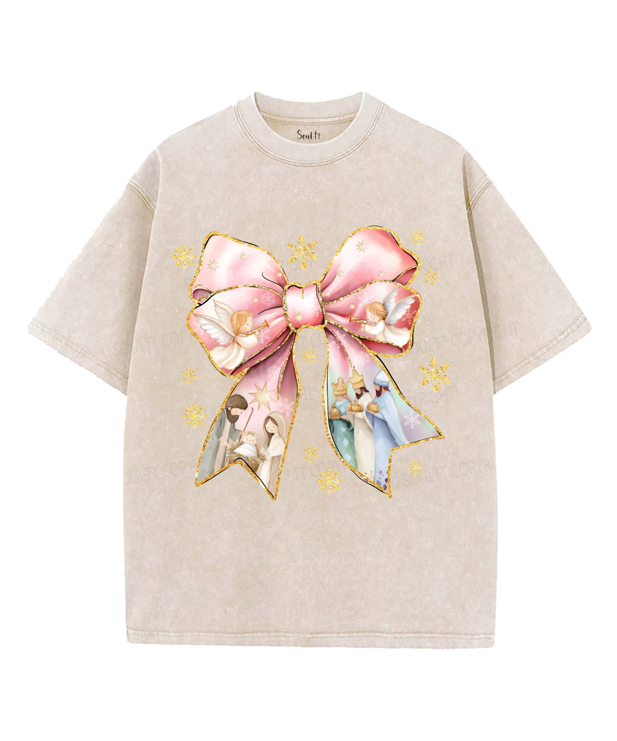 A Child Is Born Washed Christian T-shirt