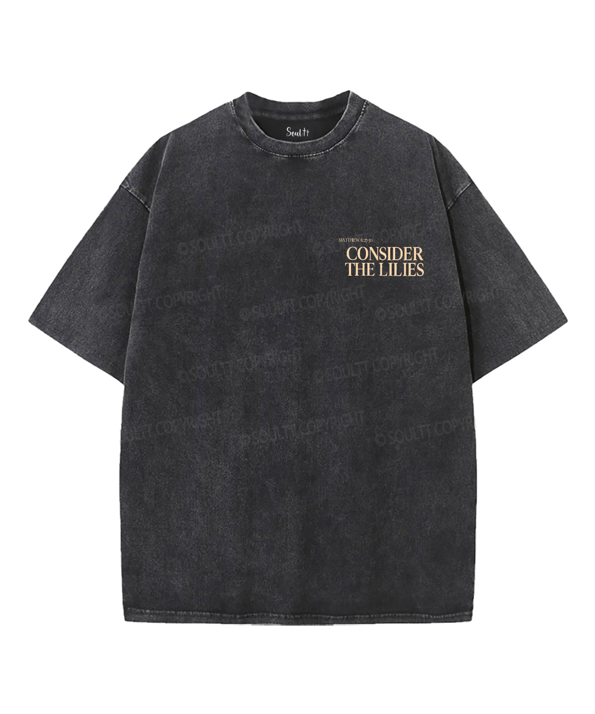 Consider The Lilies Double Sided Unisex Washed Christian T-shirt Style003
