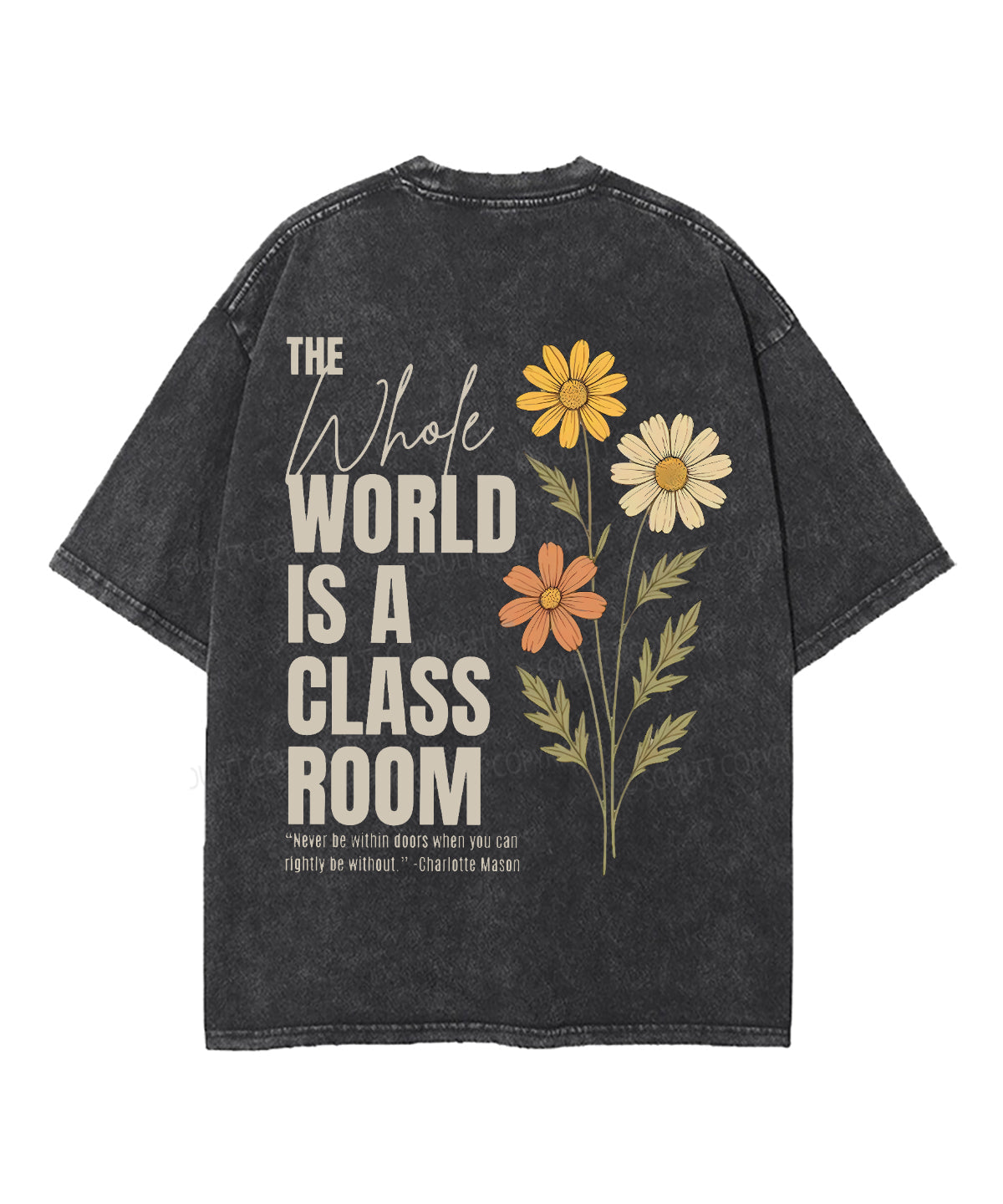 World Is A Classroom Double Sided Unisex Washed Christian T-shirt
