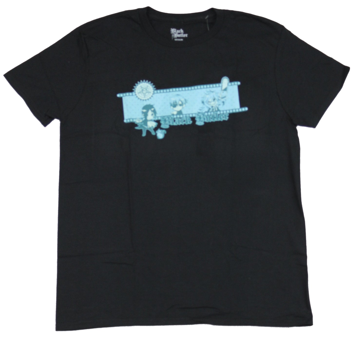 Black Butler Mens T-Shirt - Chibi Image Blue Name Bar
