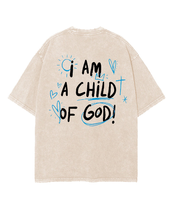 A Child Of God Double Sided Washed Christian T-shirt
