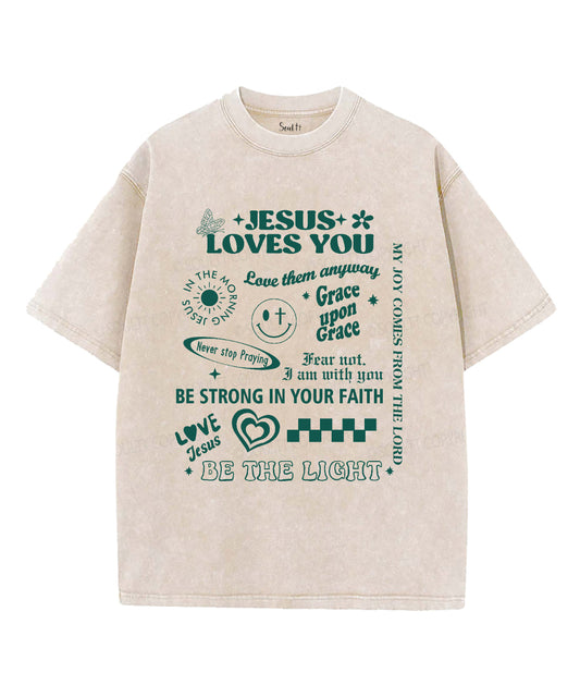 Jesus Love You Washed Christian T-shirt Style001