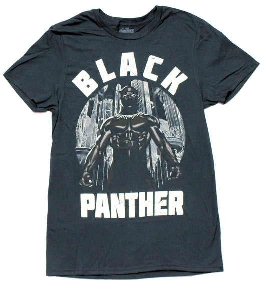 Black Panther Mens T-Shirt - Standing Proud Between Distressed Name