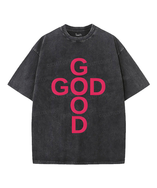 God Is Good Unisex Washed Christian T-shirt Style004