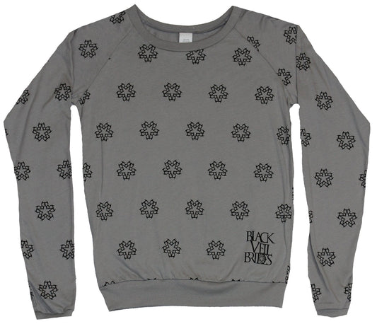 Black Veil Brides Girls Juniors  Light Sweatshirt - BVB Circle Logo Pic Allover