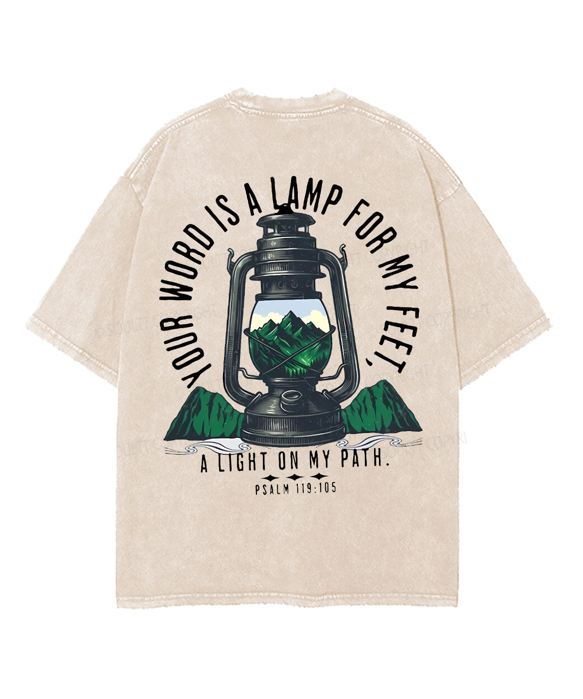 A Light On My Path Double Sided Unisex Washed Christian T-shirt