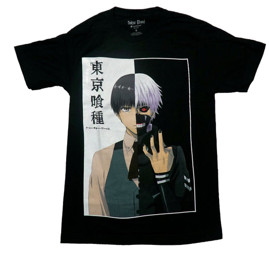 Tokyo Ghoul Mens T-Shirt - Ken Split Face By Black Kanji