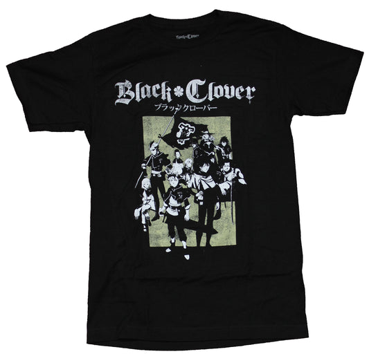 Black Clover Mens T-Shirt - Distressed Standing Group Boxed Under Name