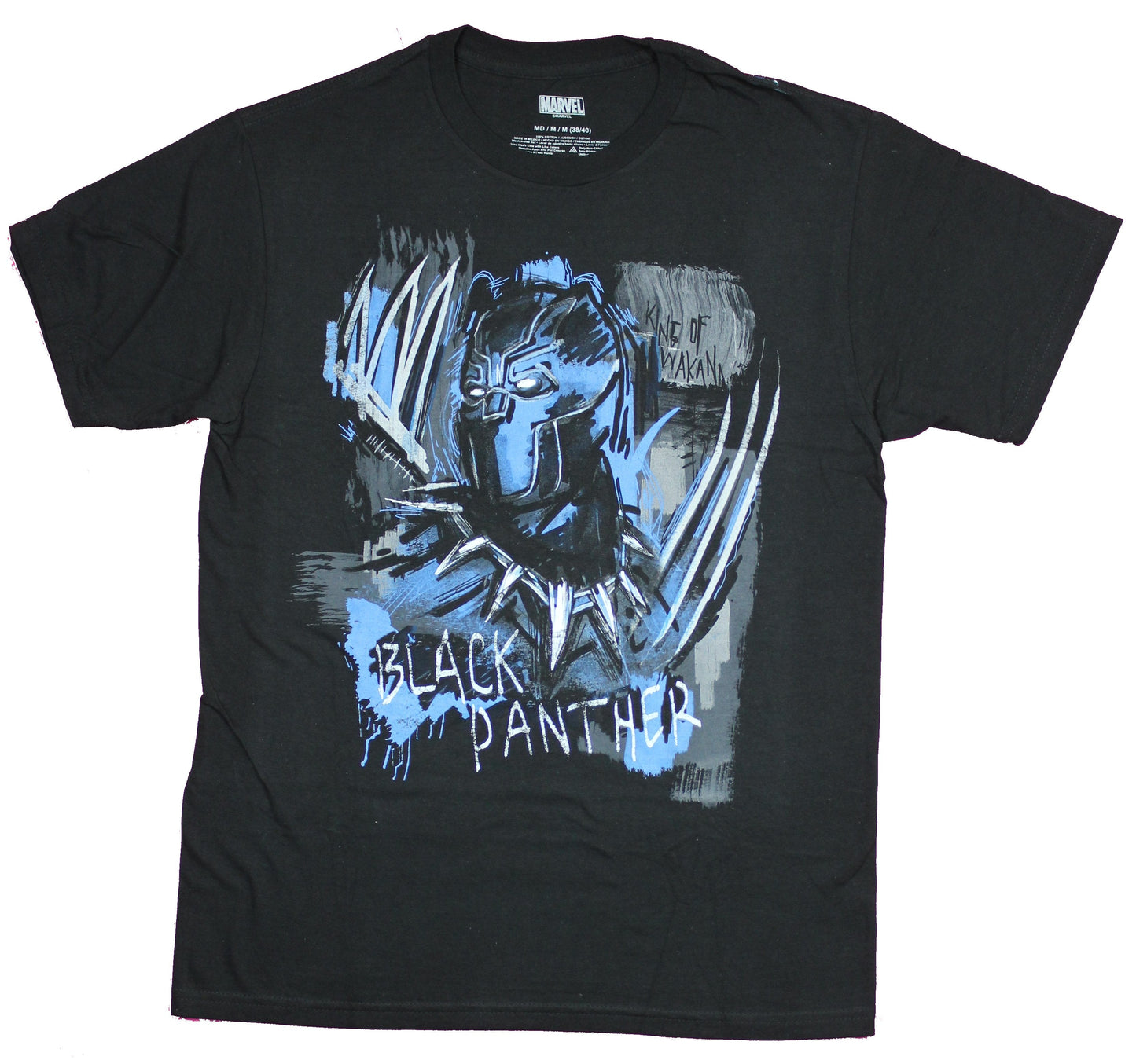 Black Panther Mens  T-Shirt - Chalky Sketch Image