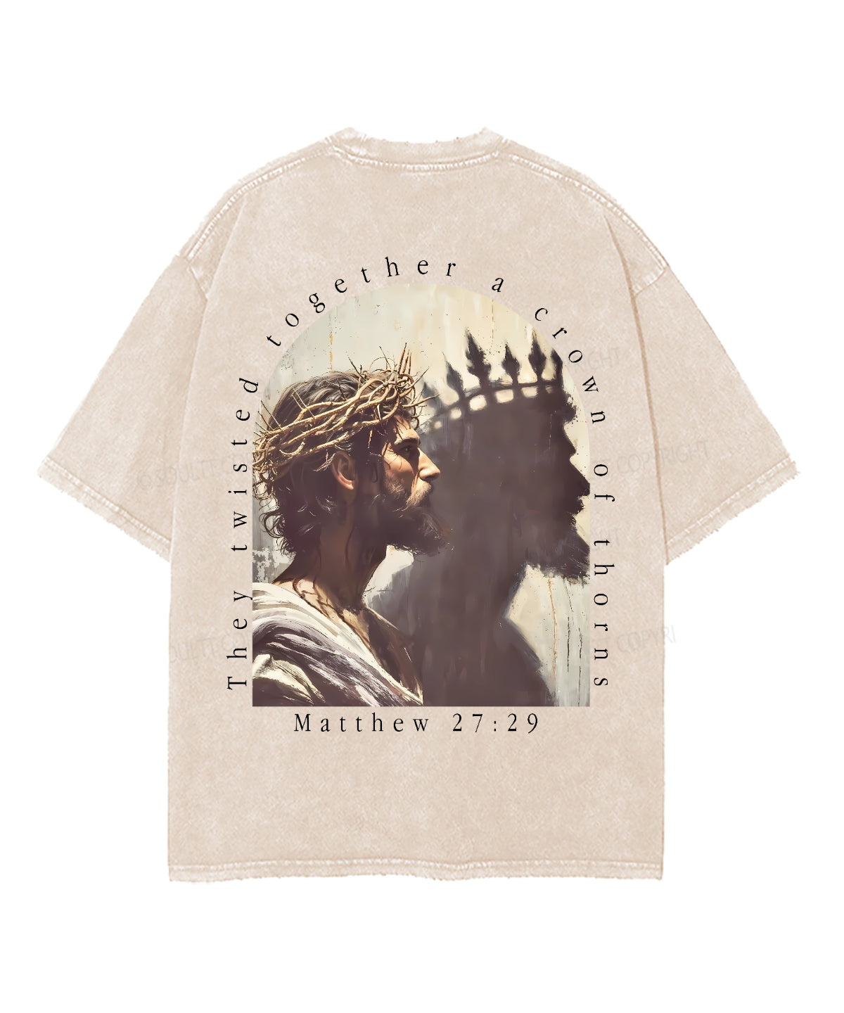 A Crown Of Thorns Double Sided Unisex Washed Christian T-shirt