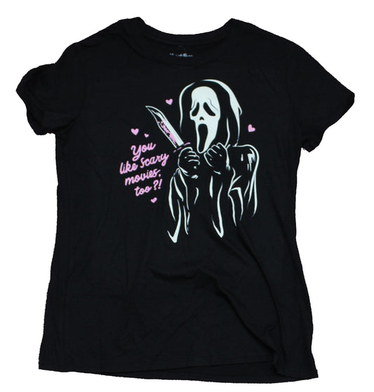 Ghost Face Scream Girls Juniors T-Shirt - You Like Scary Movies Too?