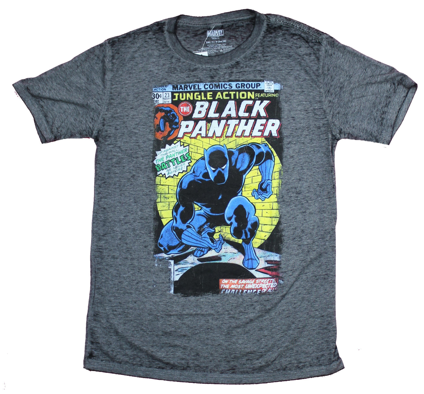 Black Panther Mens T-Shirt - Jungle Action 23 Cover Retro Image
