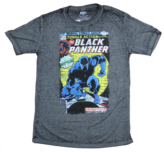 Black Panther Mens T-Shirt - Jungle Action 23 Cover Retro Image