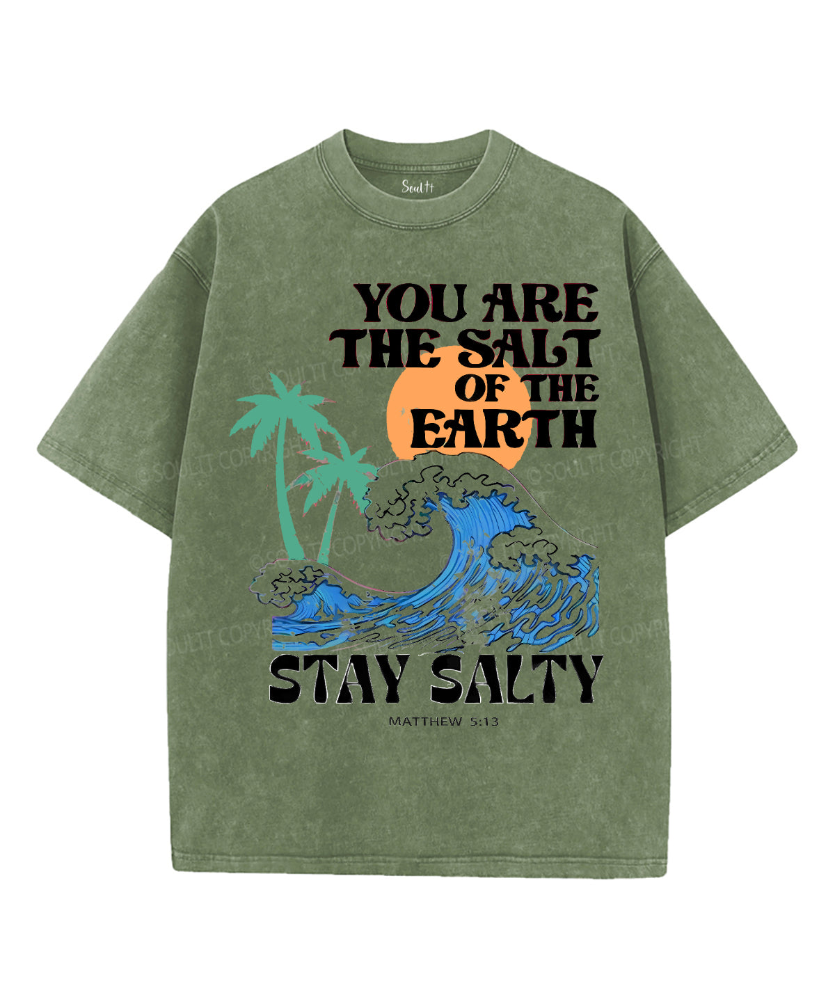 Stay Salty Unisex Washed Christian T-shirt Style012