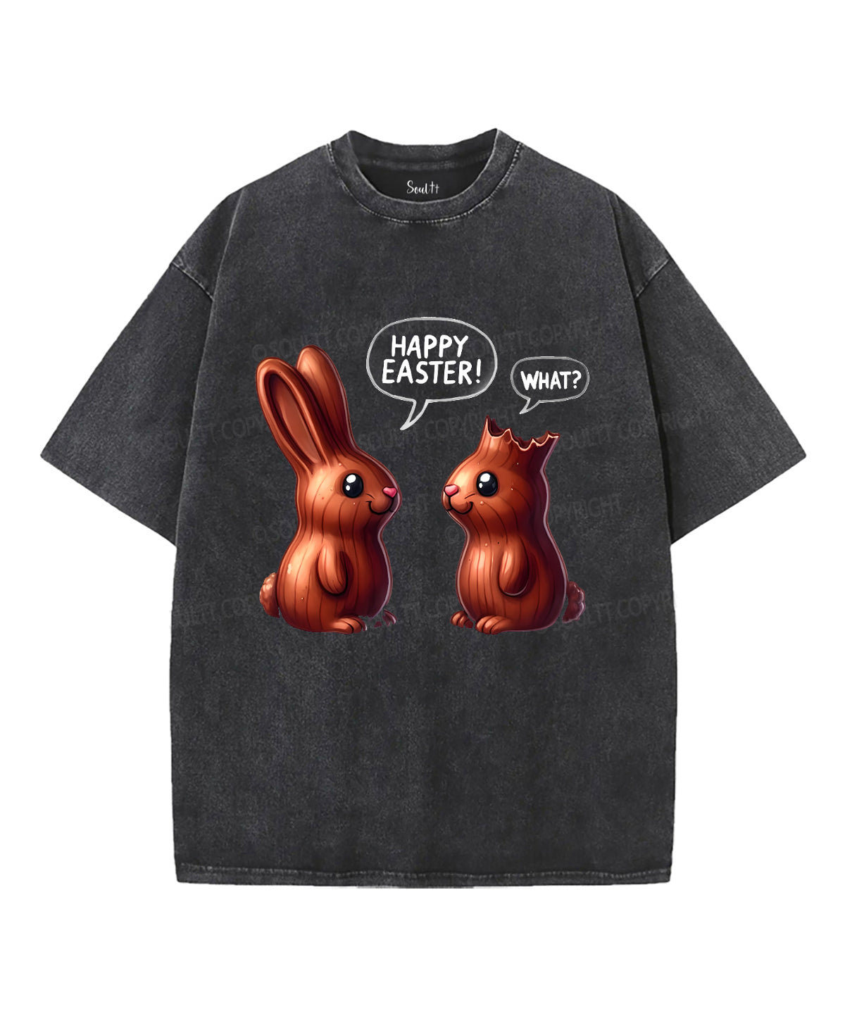 Happy Easter Unisex Washed Christian T-shirt