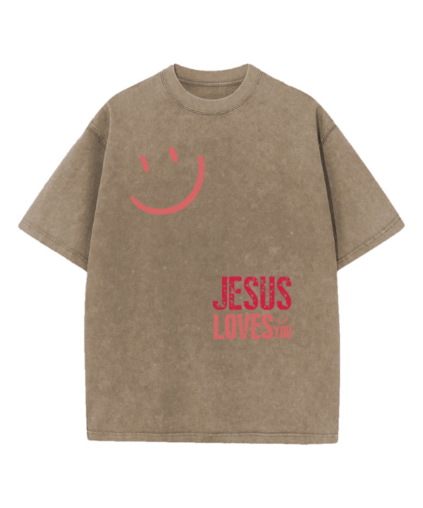 Jesus Love You Washed Christian T-shirt