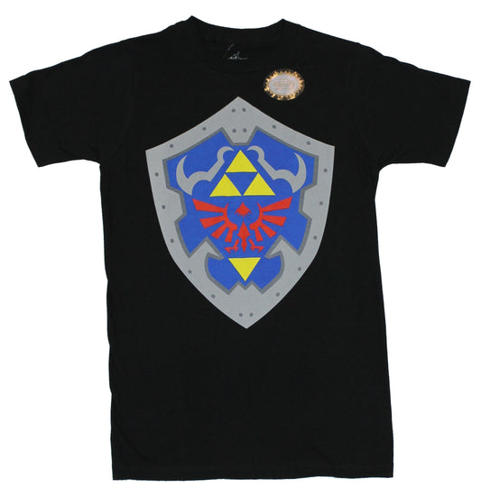 Legend of Zelda Mens T-Shirt - The Hero Hylian Shield Classic Game Image