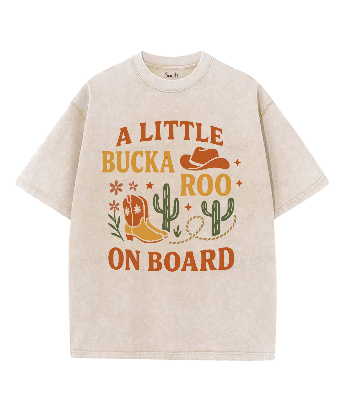 A Little Bucka Roo On Board Unisex Washed Christian T-shirt