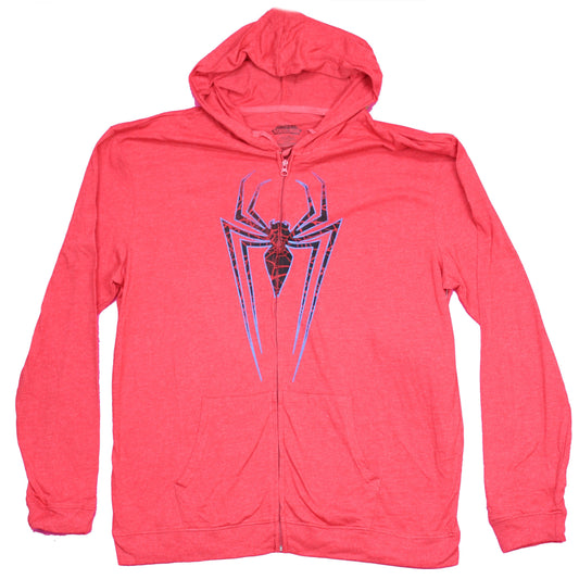 Spider-man Mens Zip Up Hoodie - Classic Long Logo Image