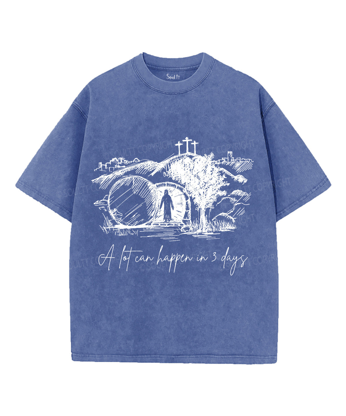 A Lot Can Happen In 3 Days Unisex Washed Christian T-shirt Style002