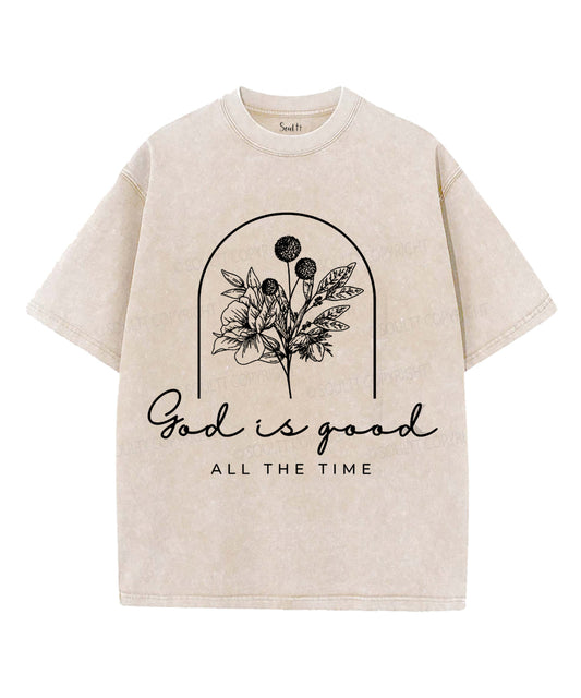 God Is Good Unisex Washed Christian T-shirt Style005