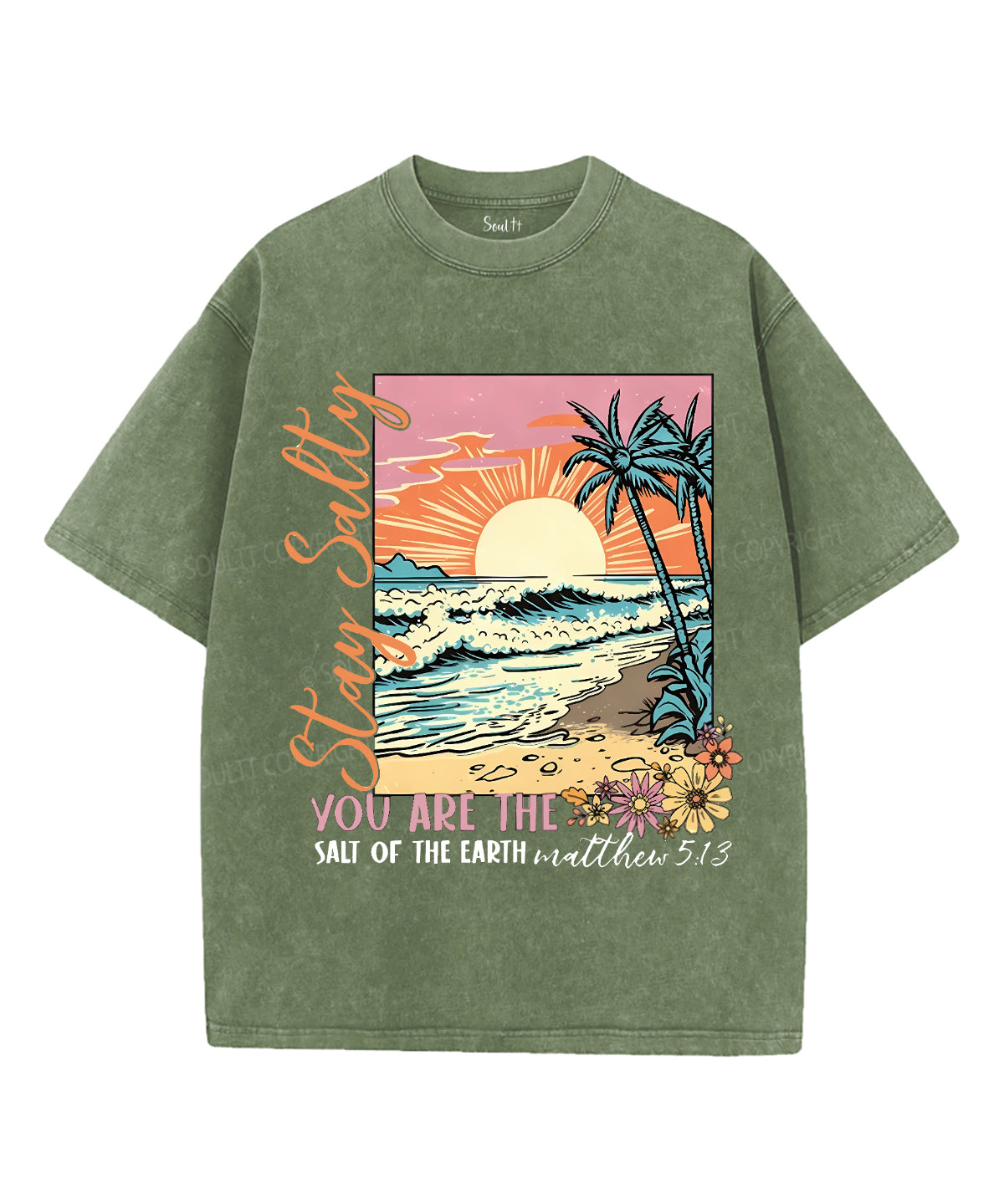 Stay Salty Unisex Washed Christian T-shirt Style013