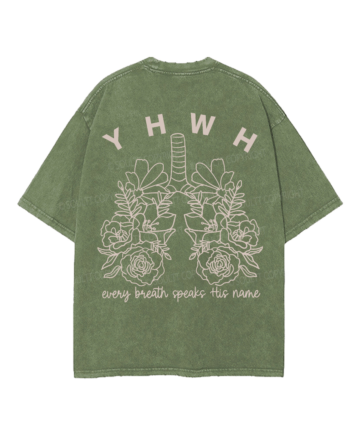 Every Breath Speaks His Name Double Sided Unisex Washed Christian T-shirt Style001
