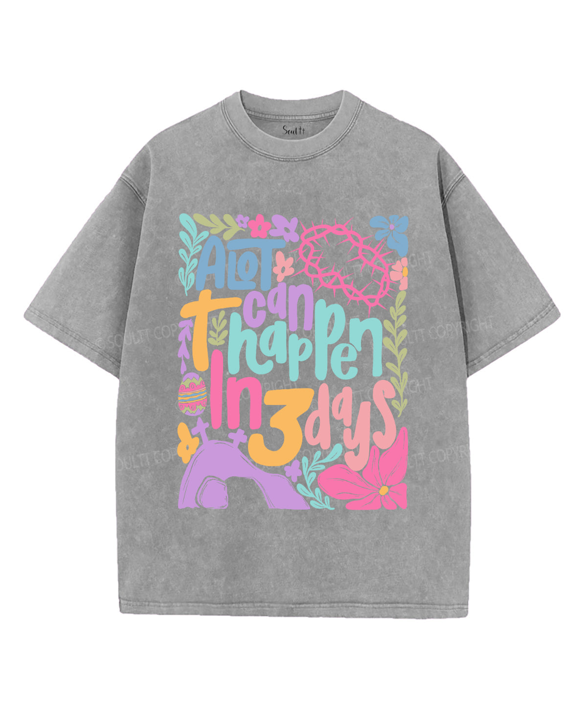 A Lot Can Happen In 3 Day Unisex Washed Christian T-shirt