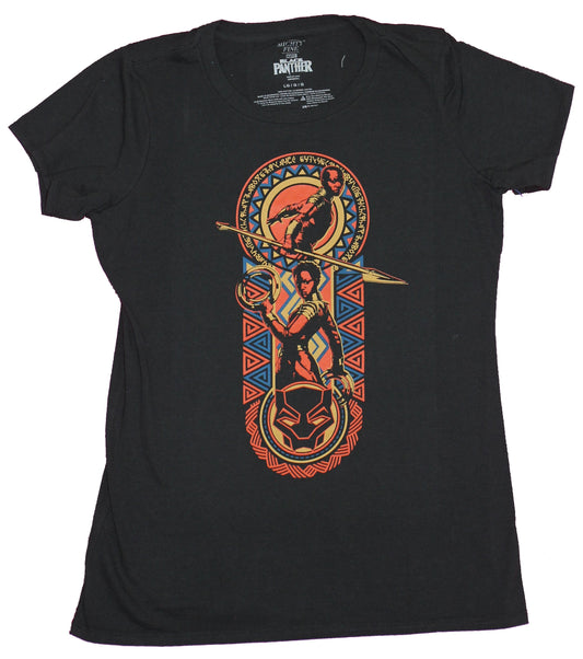 Black Panther Girls Juniors T-Shirt- Okoye & Nakia In Tribal Image