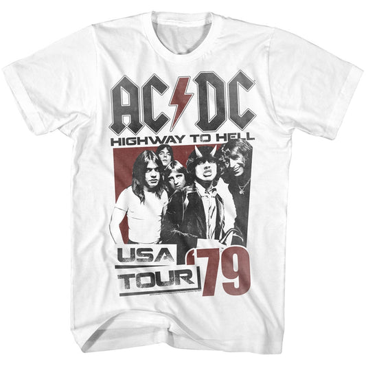 AC/DC Mens S/S T-Shirt - Helltour79 - Solid White